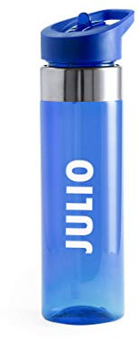 Curia Grabador Botella de Agua PERSONALIZADA con tu nombre. BPA Tritan Plástico Reutilizables Ecológica con Filtro, Water Bottle para Niños & Adultos, Gimnasio, Yoga, Oficina (AZUL)