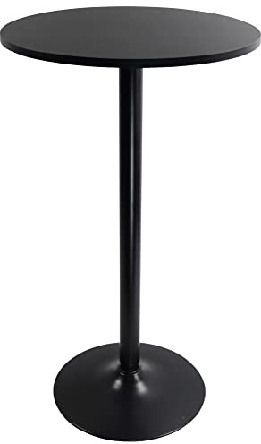 KKTONER Runder Bistrotisch Stehtisch mit Höhe von105cm, Bartisch Beistelltisch schwarz