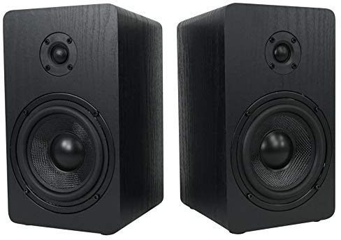 Rockville Pair RockShelf 58B V2 360W Black 5.25 Bookshelf Speakers/8 Ohm, Kevlar Woofers, Silk Dome Tweeters, Wall-Mountable, for Home Theater and Music Enthusiasts
