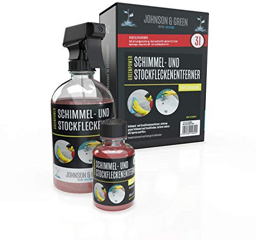 Greenpower Schimmelentferner und Stockfleckenentferner Vorteilspack für bis zu 3 Liter, entfernt nahezu alle Sporen und Pilze, Umweltschonend und biologisch abbaubar