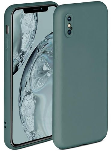 ONEFLOW Soft Case für iPhone X/iPhone XS Hülle aus Silikon mit Kameraschutz, Silikonhülle mit erhöhtem Schutz fürs Display, Backcover Schutzhülle, weiche Handyhülle, Petrol