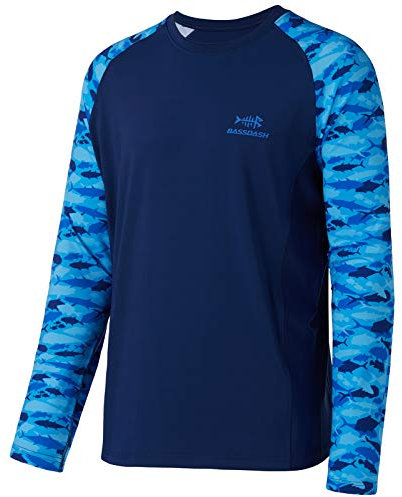 Bassdash Herren Langarmshirt Camo Shirt Performance mit 50 UPF Sonnenschutz Schnelltrocknend