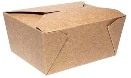 ON THE GROW Bio Box # 8 Disposable Kraft Paper Takeaway Containers, 50 On the Go Food Containers - 16 x 12.5 x 7cm - Leak & Heat Proof, Ideal for Lunch, Gifts & Party Leftovers