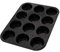 Pradel Excellence - Moule pour 12 Muffins en Acier Carbone, Revêtement Anti-Adhésif - Accessoire Pâtisserie pour Préparation Culinaire - Compatible Four et Lave-Vaisselle - 35 x 26,5 x 3 cm - Noir