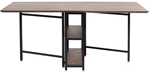Kare Design Ausziehtisch Ravello, Braun, 4 Personen, skandinavisches Design, Multifunktional, Ausziehbar, Zeitlos, Esstisch, Schreibtisch, Wohnzimmer, Office, Sheeshamholz, 75x35x80 cm (H/B/T)