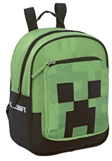Minecraft - Ideal für Kindergarten und Freizeit, mit gepolsterten und verstellbaren Schultergurten, thermogeformter Rückseite und Boden, Hauptfach und Fronttasche mit Reißverschluss, 33 x 22 x 10 cm,