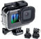 GEPULY Custodia impermeabile super per GoPro Hero9/10/11/12/13 action camera nera, per uso subacqueo, custodia protettiva in vetro temperato con 2 staffe adattatori per scarpe fredde