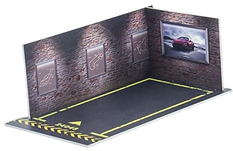 Harilla Automodell Parkplatz 1/24 Simulation einfach zusammenbauen Parkplatz Display für Fans Spielzeugauto Modellauto Automodell, B