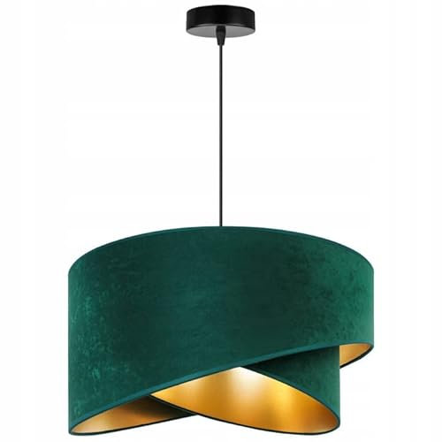 FKL DESIGN Home Deco Hängelampe Pendellampe Deckenlampe Weiß Gelb Schwarz Grün Beleuchtung Hängeleuchte Pendelleuchte aus Serie 2355 (Grün)