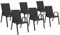 IDMarket - Set mit 6 Gartenstühlen LYMA aus Metall und Textilene, stapelbar, Schwarz
