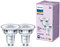 PHILIPS LED Classic Spot Light Bulb 2 Pack [Warm White 2700K - GU10] 35W, Non Dimmable. for Home Indoor Lighting