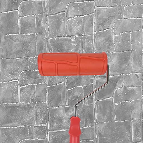 Hanroy 8'' Patterned Paint Roller for Wall Decoration Classic Brick Embossing Texture Rubber Roller Decorative Household DIY Paint Art Tool for Wall Decoration (2037T)