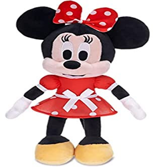 Peluche Minnie Mouse 30 cm peluche Minnie con vestito rosso e pois regalo ideale per bambine