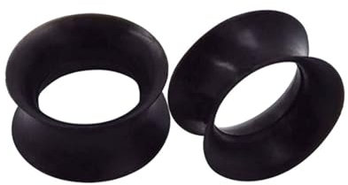 Lieson Flesh Tunnel Set, 2 Stück Flesh Tunnel Silikon Einfach Creolen 10mm Ohr Plug Schwarz