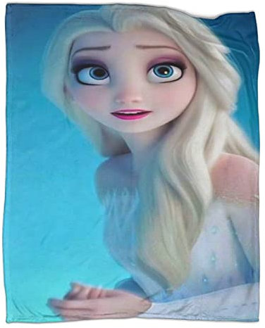UNDERZY ELSA & Anna Decke Gefrorene ELSA Decke Kuscheldecke Flanell Kinder 3D-Digitaldruck Fleecedecke, Wohndecke Weiche Sofadecke Für Kinder Jugendliche 60x80inch(150x200cm)