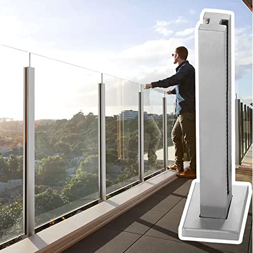 Poteau Garde-Corps Verre Garde-corps De Balcon, Garde-corps En Verre En Acier Inoxydable Pour Panneaux D'une Épaisseur De 10 À 12 Mm, Système De Clôture Plat Pour Terrasse Commerciale Et Porche ( Colo