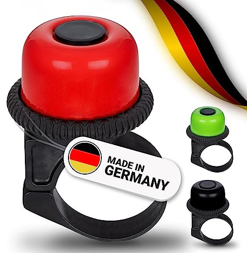 TRAILWOLF Fahrradklingel Drehklingel - Rot - klein, leicht, laut - Made in Germany - maximale Sicherheit für Dein Fahrrad - ideal für MTB, Mountainbike, Rennrad, eBike, Gravel Bike