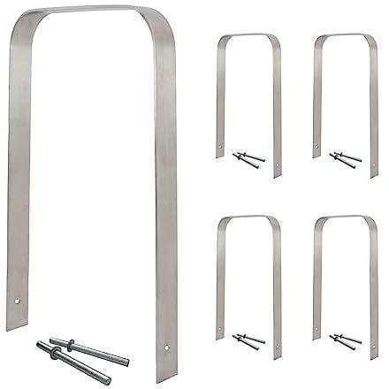 5x TRUTZHOLM Fahrradanlehnbügel Fahrradständer Anlehnständer aus Edelstahl 117 x 80 cm zum Einbetonieren