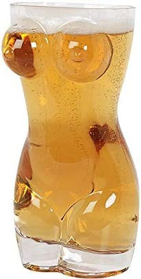 FIZZYBERRIES Verre transparent en forme de corps – Tasse en verre créative en forme de corps pour vodka, whisky, bière – Verre à bière unique – pour fêtes à domicile, clubs, événements