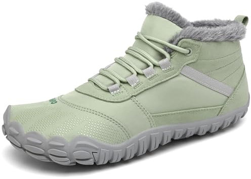 SAGUARO Winterstiefel Wasserdicht Schuhe Herren Winter Barfussschuhe Damen Outdoor Warm Frauen Winterschuhe Rutschfeste Grün 39