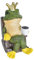 DEARBAG Figura Decorativa para Decoración de Rana de Granja de Resina Relajante, Estatuas Decorativas de Resina Exterior o Interior, para Decoración de Patio, Césped, Patio