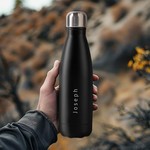 Bouteille isotherme personnalisée (Avec texte, Bouteille thermos)