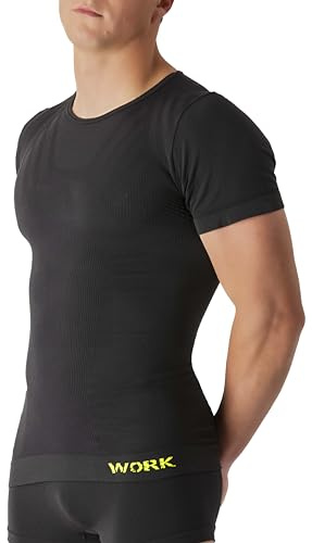 NOLOGO KATIACALZE Maglia Termica Uomo Manica Corta da Lavoro - Maglietta Tecnica Traspirante, Intimo Termico Uomo Invernale, Senza Cuciture né Etichette, Elasticizzato - Made in Italy