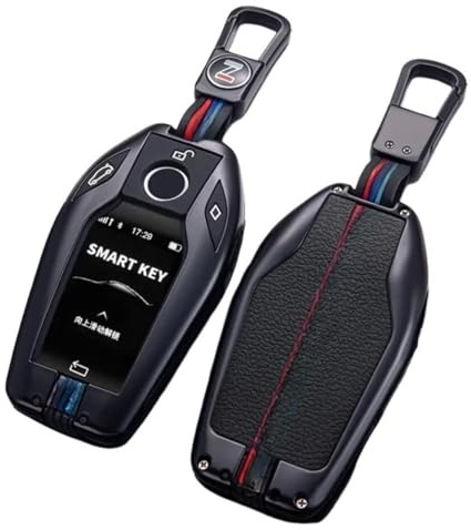 OTMIK Zink Legierung Auto Schlüssel Abdeckung passend für BMW 5 7 Serie G11 G12 G30 G31 G32 i8 I12 I15 G01 X3 G02 X4 G05 Schlüsselanhänger Zubehör (Schwarz)