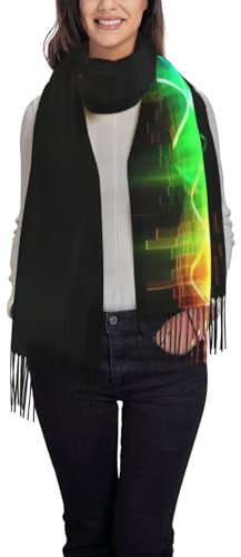 FWJZDSP Coole Musik Sound Wave Cashmere Feeling Schal Warmer Schal Schal Fransenschal