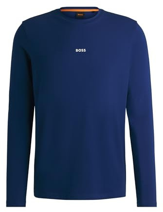 BOSS Mens TChark Contrast-Logo T-Shirt in Stretch Cotton