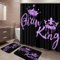 Arttown Violettes Badezimmer-Set mit Duschvorhang und Teppichen und Zubehör, schwarz und lila, Duschvorhang-Sets, King-Size- und Queensize-Duschvorhänge für Badezimmer, afrikanische amerikanische