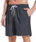 LYRIKER Bermuda Badeshorts mit Reißverschlusstaschen & Meshfutter, Atmungsaktiv Wasserabweisend Herren Badehose Männer Elastische Trainingsshorts mit Tunnelzug Dunkelgrau S