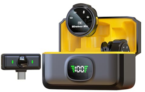 Kexpery Microphone Cravate sans Fil USB-C/pour Interface Petit Mini Clip Micro de lavabo avec Suppression du Bruit avec Clip magnétique Portée de 164 Pieds Batterie 50H pour Enregistrement