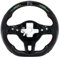 Acclcors Carbonfaser-Lenkrad, Lederlenkrad D-förmige flache Unterseite LED-Schaltanzeige Lenkrad, perforierte Ledergriff für VW Volkswagen Golf MK6 GTI 2008-2014