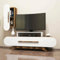 Dmora Parete attrezzata Segin, Composizione Soggiorno, Mobile Salotto Multiuso, Armadio Porta TV, 145x37h50 cm, Noce e Bianco