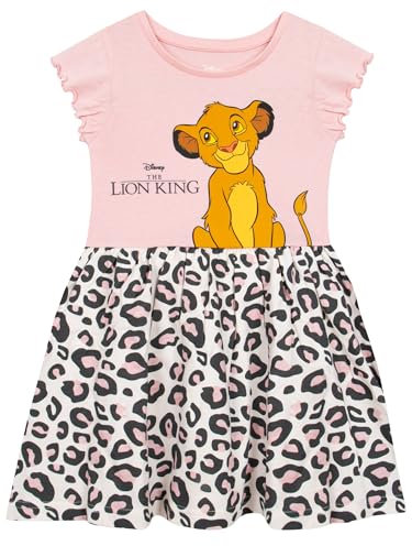 Disney Robe Fille Tenue Enfant Le Roi Lion | Robe de soirée pour Fille Simba | Produits dérivés Officiels du Roi Lion | Rose 6-7 Ans
