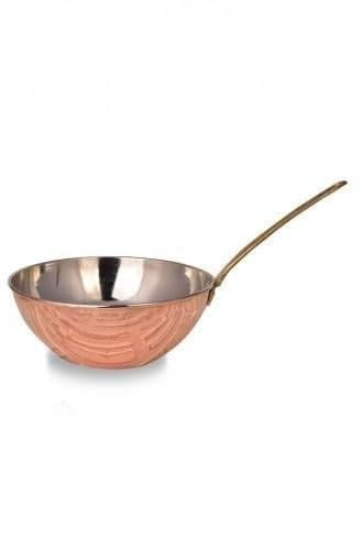 Generico Poêle Wok en cuivre, 25 cm, forgée à la main, rouge