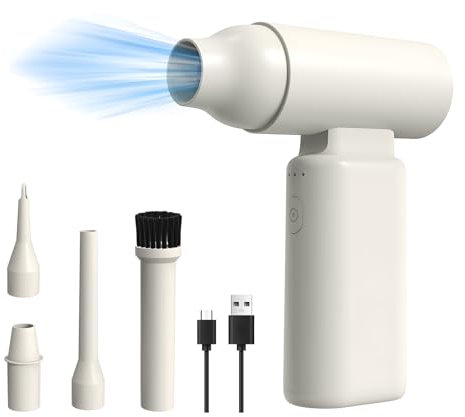 Irishom Air Duster,Aria Compressa Elettrica 2 in 1 Spolverino Elettrico Regolabile a 3 Marce 67000 Giri/min con Motore brushless Soffiatore a Batteria Ricaricabile con ago per Pulizia