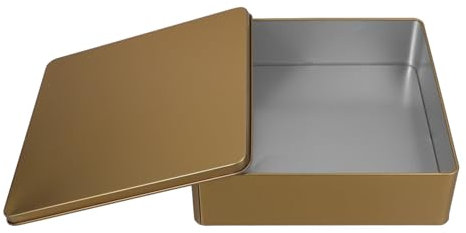MAGICLULU Caja De Lata Cuadrada Para Galletas De Hojalata Con Tapa Contenedor De Almacenamiento Multiuso Para Dulces Chocolates Té Y Joyería Decoración Para Fiestas