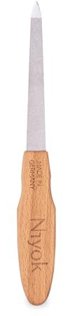 Niyok® Nachhaltige Nagelfeile mit Holzgriff • Doppelseitige Saphirnagelfeile • Beidseitige Nagel Feile mit grober & feiner Seite • Saphir-Nagelfeile • Saphirfeile Nägel • Made in Germany