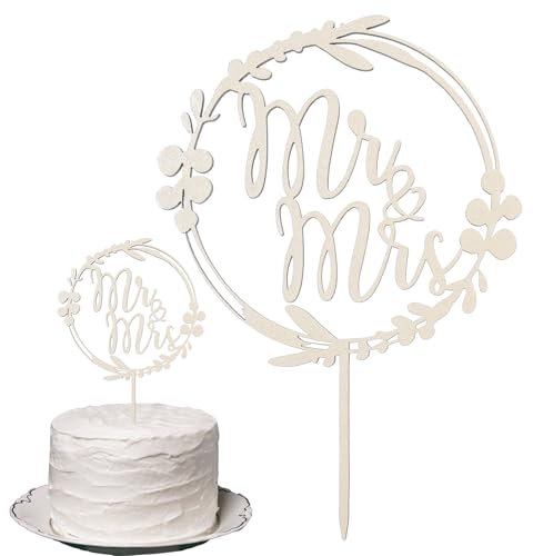 Holz Cake Topper Hochzeit,Tortendeko Hochzeit,Tortenstecker Hochzeit Mr & Mrs,Liebe Hochzeitstorte Deko,Mr Mrs Cake Topper Kuchendeko,Hochzeitstorte Topper für Hochzeit Jubiläum Verlobung Antrag