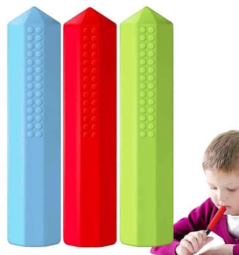 Chewy Pencil Toppers – Bleistift-Topper-Set, sensorisches Kauspielzeug, Partygeschenke, Bleistift-Fidgets | Einfach zu verwendendes Silikon-Buntstift-Topper-Set, Silikon-Sensorhilfe, Zappel-Kaustab fü