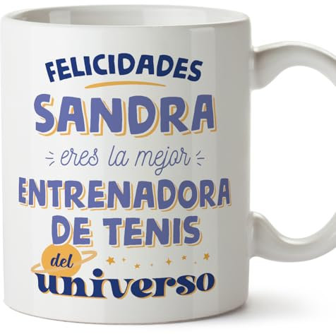 MUGFFINS Tazas Personalizadas para ENTRENADORA DE TENIS mujer - En Español - Mejor del universo - 11 oz / 330 ml - Regalo Personalizable original y divertido