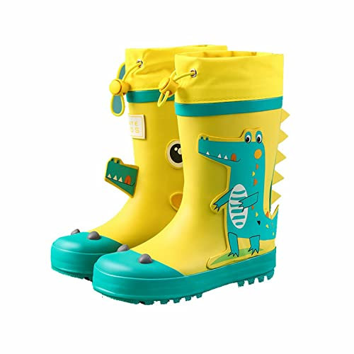 Zapatos infantiles de invierno 22, zapatos de lluvia para niños y niñas, zapatos de agua para bebés, botas de agua en niños grandes y pequeños, con cordón elástico, 22 niños, verde, 32 EU