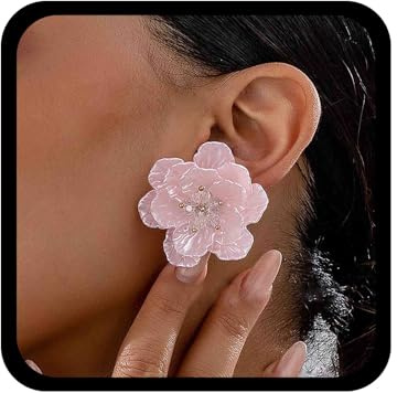 Cybche Vintage Grande Perla Orecchini Fiore Bianco Orecchini Perla Floreale Orecchini Da Sposa Floreale Orecchini Petalo Perla Gioielli Per Le Donne