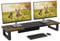 OYRREU Bildschirmerhöhung 2 Monitore, 91x26cm Monitorständer Monitor Stand Bildschirm Monitor Erhöhung Schreibtisch Monitor Riser TV PC Computer Ständer, Rustikales Holz