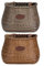 Bike Front Basket Bracket, Rattan Bicycle Woven Basket with Leather Buckle & Cup Holder, Large Capacity, Secure Fit(Dark brown)