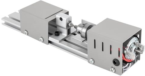Mini Drehmaschine, präzise Drehbank 96W 24V 4000-9000 rpm Spannbereich von 0.6-6mm Holzdrehmaschine, DIY Holzbearbeitung Miniatur-Drehmaschine