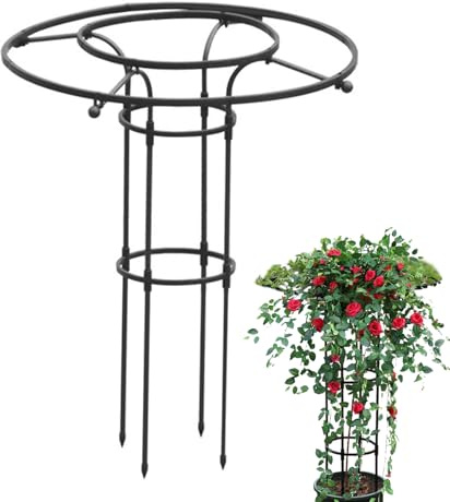 Rankobelisk Kunststoffbeschichtetes Metall Witterungsbeständige Garten Rankhilfe für Rosen und, 90 cm