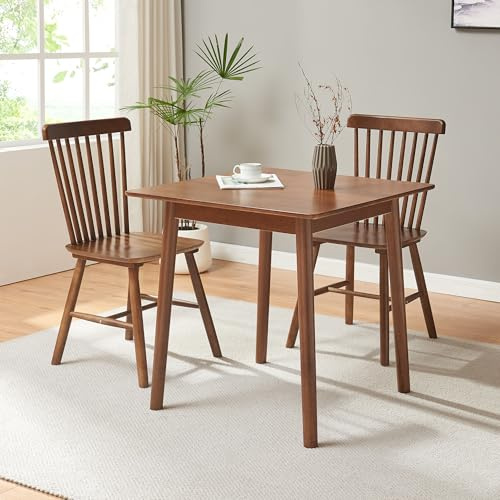[en.casa] Esstisch Klijori Küchentisch für 2-4 Personen 75 x 75 x 74 cm Esszimmertisch für Esszimmer Küche Wohnzimmer quadratisch Holz Walnussoptik